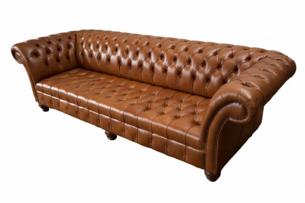 Sofa do salonu Chesterfield Couch Podkładka Sofy 4 miejsce do siedzenia Skóra xxl duża