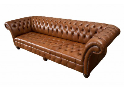 Sofa do salonu Chesterfield Couch Podkładka Sofy 4 miejsce do siedzenia Skóra xxl duża