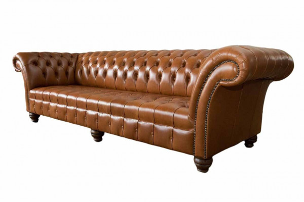 Sofa do salonu Chesterfield Couch Podkładka Sofy 4 miejsce do siedzenia Skóra xxl duża