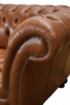 Sofa do salonu Chesterfield Couch Podkładka Sofy 4 miejsce do siedzenia Skóra xxl duża