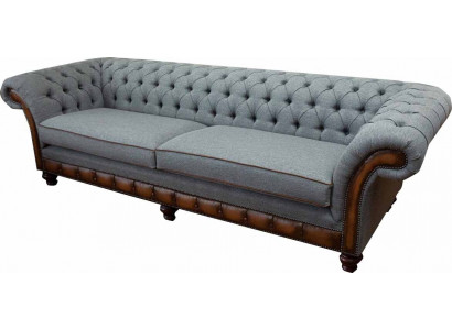Luksusowa Sofa 4 miejsce do siedzenia Salon Chesterfield Couch Design Szare Sofy Nowość