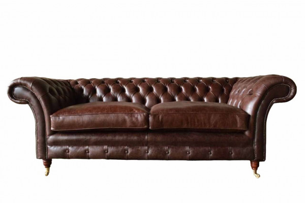 Sofa 3 miejsce do siedzenia Kanapa Podkładka Sofy Kanapy Salon Chesterfield Skóra