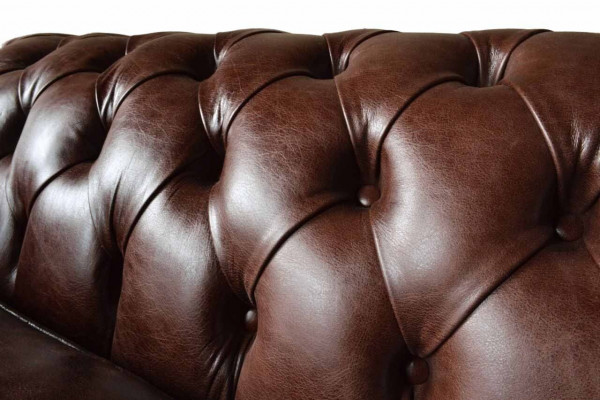 Sofa 3 miejsce do siedzenia Kanapa Podkładka Sofy Kanapy Salon Chesterfield Skóra