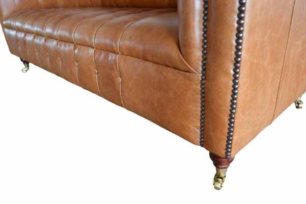 Sofa Chesterfield 3 Siedziba Podkładka Kanapy Sofy Kanapa Trzyosobowa Brązowa