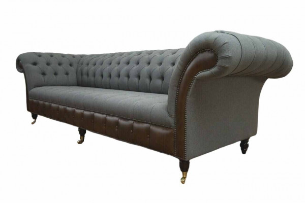 English Chesterfield Luxury Włókienniczy Sofa 4 miejsce do siedzenia Sofa Podkładka Design Fabric Sofas