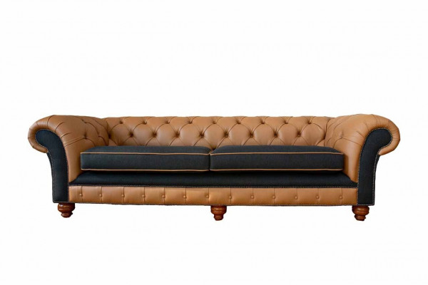Stylowa 4 miejsce do siedzenia Sofa do Salonu Podkładka Kanapa Duże Kanapy Chesterfield Skóra Włókienniczy Nowość