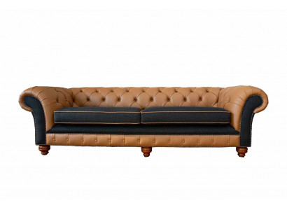Stylowa 4 miejsce do siedzenia Sofa do Salonu Podkładka Kanapa Duże Kanapy Chesterfield Skóra Włókienniczy Nowość
