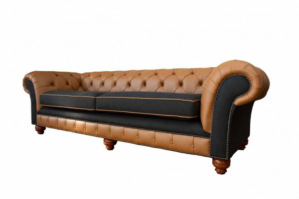 Stylowa 4 miejsce do siedzenia Sofa do Salonu Podkładka Kanapa Duże Kanapy Chesterfield Skóra Włókienniczy Nowość