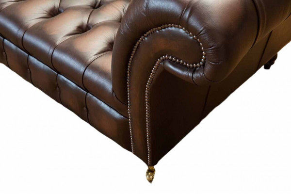 Skórzana Sofa Sofa 4 miejsce do siedzenia Luksusowa Klasyczna Skóra Chesterfield Sofy