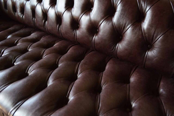 Sofa Chesterfield Couch Podkładka Siedziba Skóra Kanapy Brown Designer