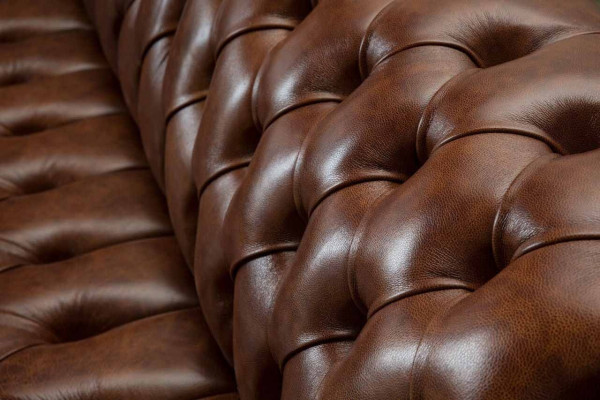 Sofa 4 miejsce do siedzenia Luksusowe Meble Chesterfield Skóra Brown Design Modern Style