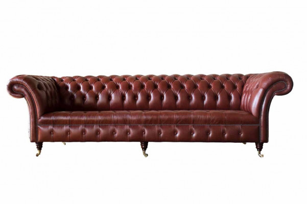 Skórzana sofa sofa 4 miejsce do siedzenia sofy projekt Chesterfield Skóra Couch Meble 245cm