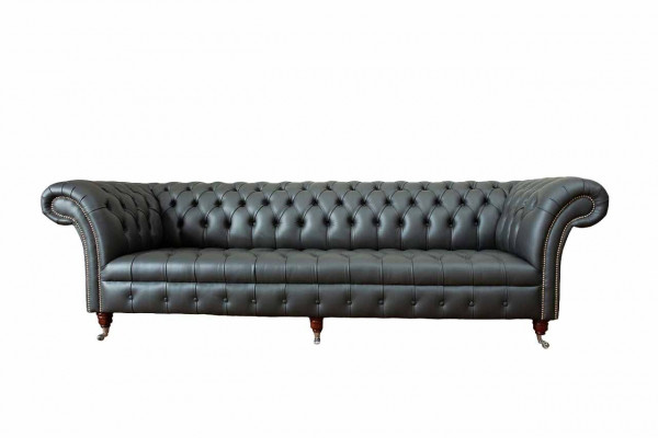 Luksusowa czteroosobowa sofa 4 miejsce do siedzenia w salonie Chesterfield English materiał design