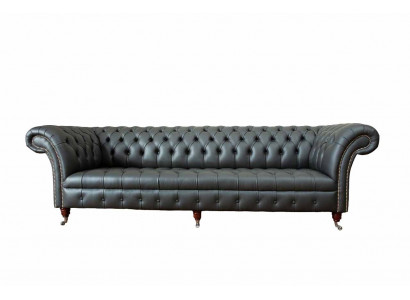 Luksusowa czteroosobowa sofa 4 miejsce do siedzenia w salonie Chesterfield English materiał design