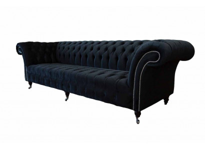 Sofa 4 miejsce do siedzenia Chesterfield Podkładka Living Room Design Luxury Drewno Nowa