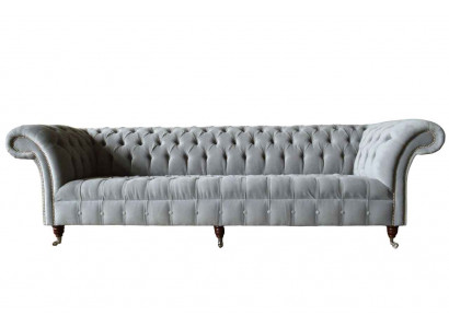 Chesterfield Design Sofa 4 miejsce do siedzenia Podkładka Luksusowe kanapy włókiennicze