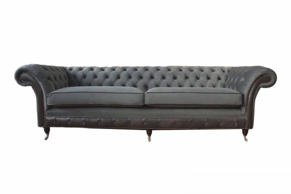 Design Couch Luksusowe sofy tapicerowane Sofa 4 miejsce do siedzenia Chesterfield Luxury Grey