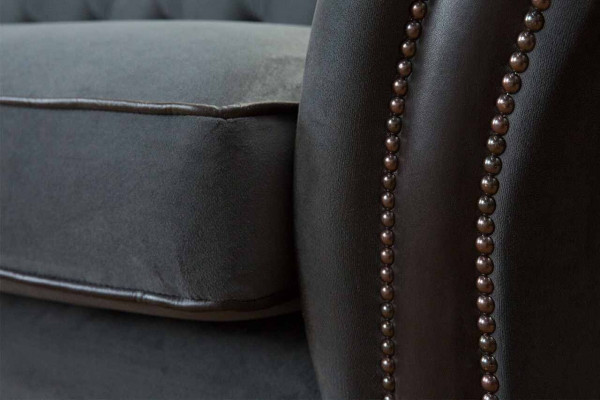 Design Couch Luksusowe sofy tapicerowane Sofa 4 miejsce do siedzenia Chesterfield Luxury Grey