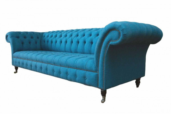 Chesterfield Podkładka Sofas Design Włókienniczy Sofa 4 miejsce siedzące Sofa Luxury Design Blue