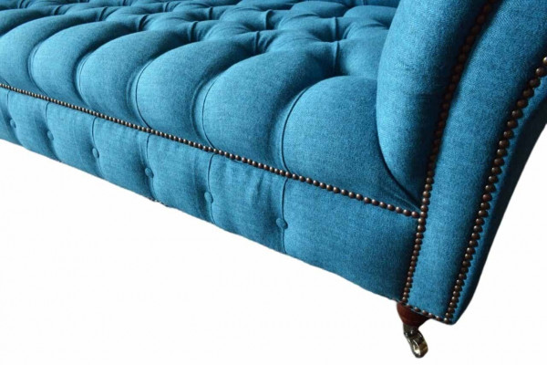 Chesterfield Podkładka Sofas Design Włókienniczy Sofa 4 miejsce siedzące Sofa Luxury Design Blue