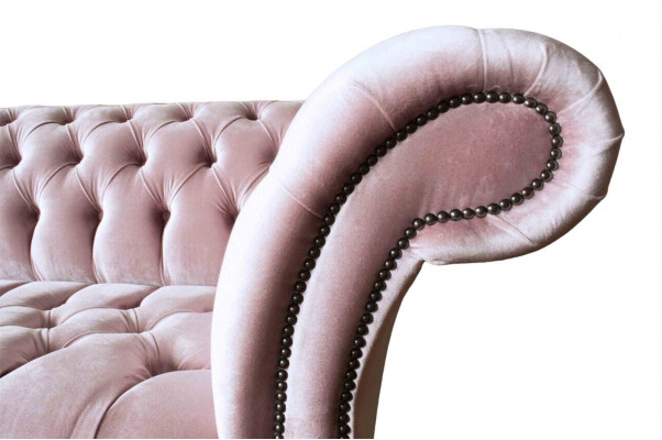 Chesterfield Pink Couch Sofa Podkładka 4 miejsce siedzące Kanapy Siedziba Sofy