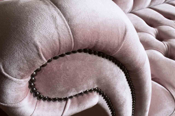 Chesterfield Pink Couch Sofa Podkładka 4 miejsce siedzące Kanapy Siedziba Sofy