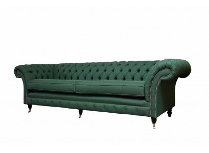 Sofa 4 miejsce do siedzenia Zielony Salon Nowoczesny Design Podkładka Materiał Luksus