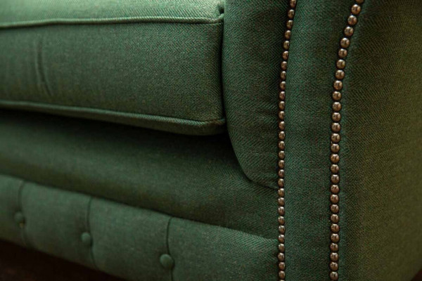 Sofa 4 miejsce do siedzenia Zielony Salon Nowoczesny Design Podkładka Materiał Luksus