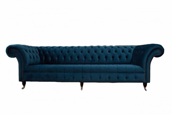 Design Sofa Chesterfield Podkładka Modern Włókienniczy Materiał 4 miejsce do siedzenia