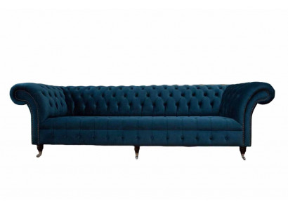 Design Sofa Chesterfield Podkładka Modern Włókienniczy Materiał 4 miejsce do siedzenia