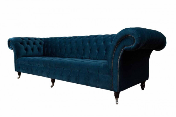 Design Sofa Chesterfield Podkładka Modern Włókienniczy Materiał 4 miejsce do siedzenia