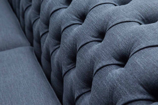 Designerska Sofa Chesterfield 4 miejsce do siedzenia Material Couch Blue Podkładka Living Room