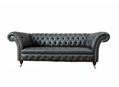 Chesterfield Design Luksusowa Podkładka Sofa Kanapa Siedziba Skóra Nowa Sofa Nowość