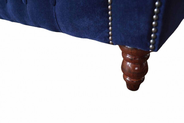 Chesterfield Design Luxury Podkładka Sofa Couch 3 Siedziba Blue Włókienniczy Nowość