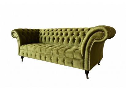 Design Chesterfield Sofa 3 miejsce do siedzenia Green Couch Podkładka Sofy Living Room