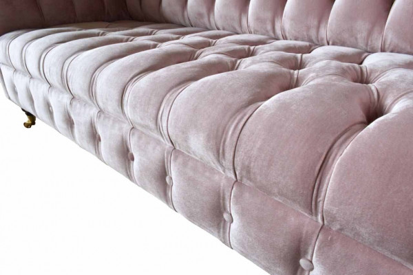 Chesterfield 3 miejsce do siedzenia Sofa Sofa materiałowa Różowa Podkładka Sofy Nowość