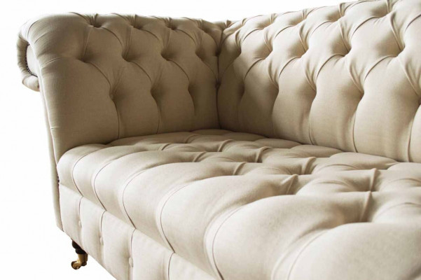 Chesterfield Sofa 3 miejsce do siedzenia Designer Pink Couches Materiał Podkładka Włókienniczy