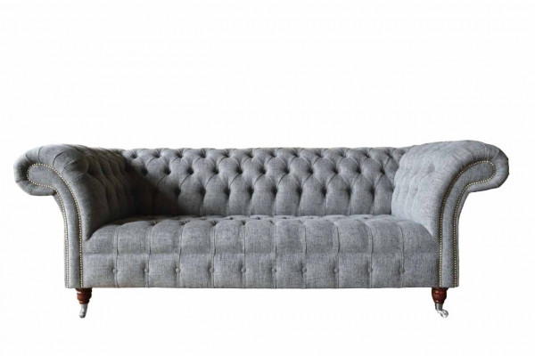 Szara Designerska Kanapa Sofa Trzyosobowa Luksusowe Kanapy Meble Sofy Włókiennicze