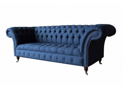 Sofa Trzyosobowa Luksusowa Chesterfield 3 miejsce do siedzenia Kanapy Niebieskie Sofy Nowa Kanapa