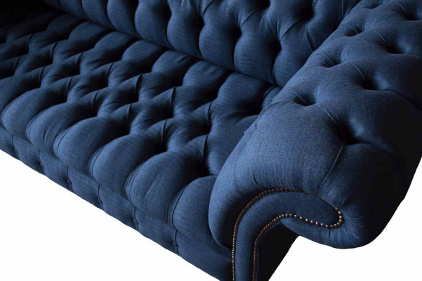 Sofa Trzyosobowa Luksusowa Chesterfield 3 miejsce do siedzenia Kanapy Niebieskie Sofy Nowa Kanapa