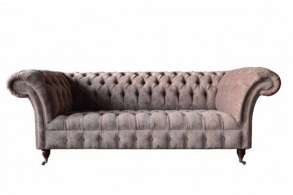 Chesterfield Sofa Couch Podkładka Design 3 miejsce do siedzenia Sofa Trzyosobowa Fioletowa