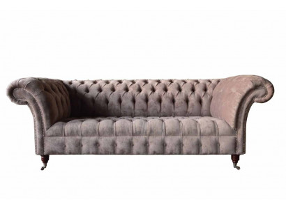 Chesterfield Sofa Couch Podkładka Design 3 miejsce do siedzenia Sofa Trzyosobowa Fioletowa