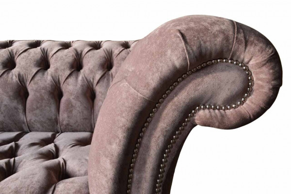 Chesterfield Sofa Couch Podkładka Design 3 miejsce do siedzenia Sofa Trzyosobowa Fioletowa
