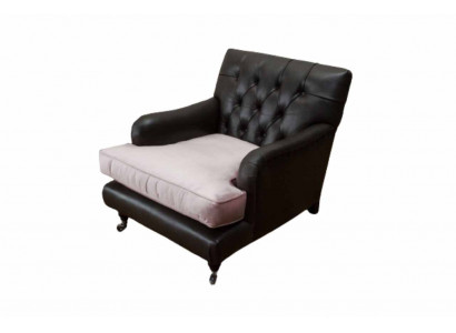 Fotel Design Sofa Relaks Lounge Brązowa Podkładka Luksusowa Chesterfield Nowa