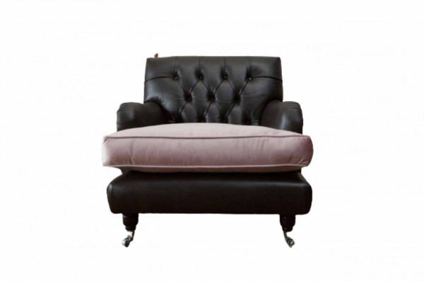 Fotel Design Sofa Relaks Lounge Brązowa Podkładka Luksusowa Chesterfield Nowa