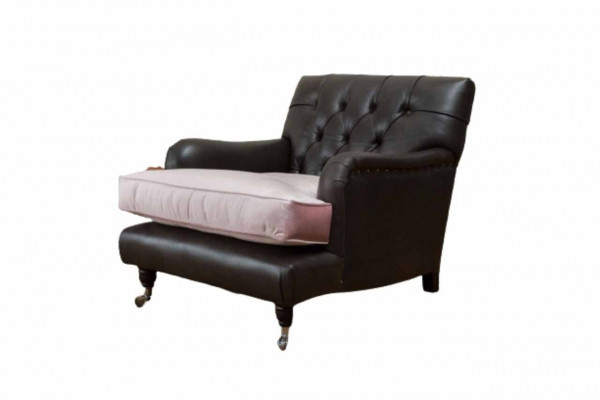 Fotel Design Sofa Relaks Lounge Brązowa Podkładka Luksusowa Chesterfield Nowa