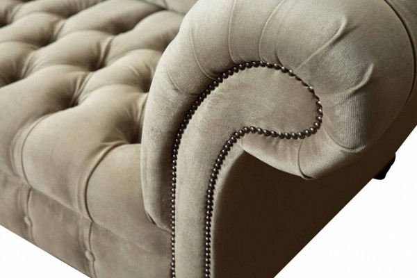 Sofa Chesterfield 3 Siedziba Podkładka Kanapy Sofy Kanapa Trzyosobowa Szara Nowa
