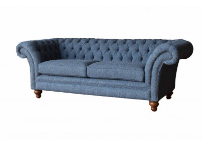 Angielska Sofa Chesterfield Kanapa Meble Biurowe Trzyosobowa Sofa Aksamit 230cm