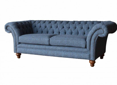 Angielska Sofa Chesterfield Kanapa Meble Biurowe Trzyosobowa Sofa Aksamit 230cm