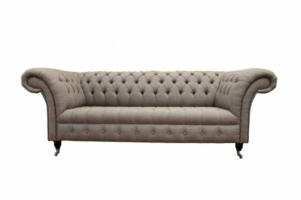Sofa Chesterfield w stylu angielskim beżowym w stylu klasycznym 3 Siedziba Podkładka 230cm